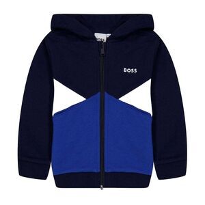 Boss Boys Colour Block Regular Full Zip Hoodie / Navy